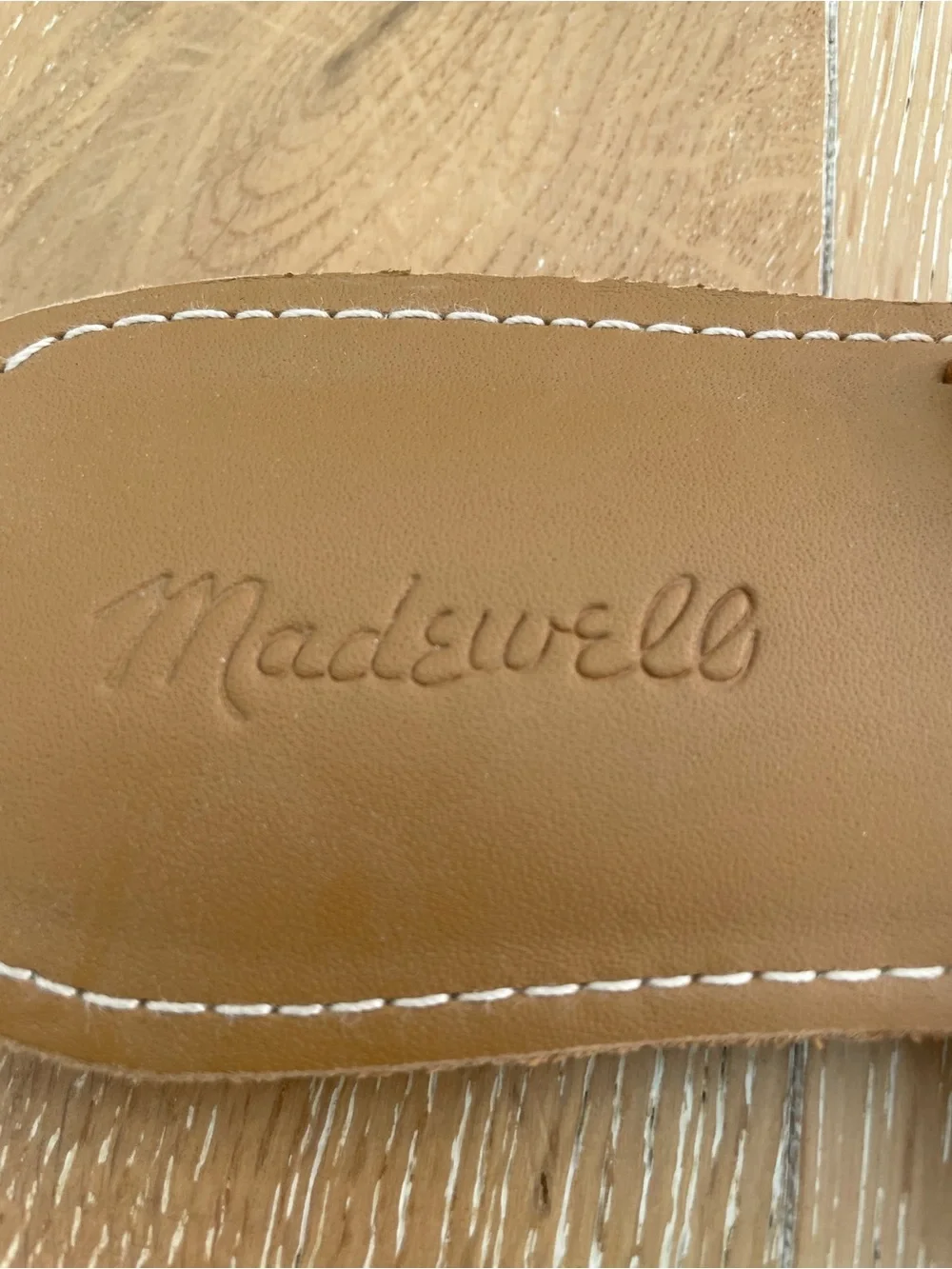 Madewell Cognac Leather Double-Strap Slide Sandals - Picture 3 of 3